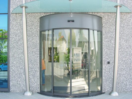 Porta ingresso a vetri scorrevole - edificio